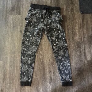 Paisley 420 black white joggers cuff cuffed sweatpants lounge pants loungewear